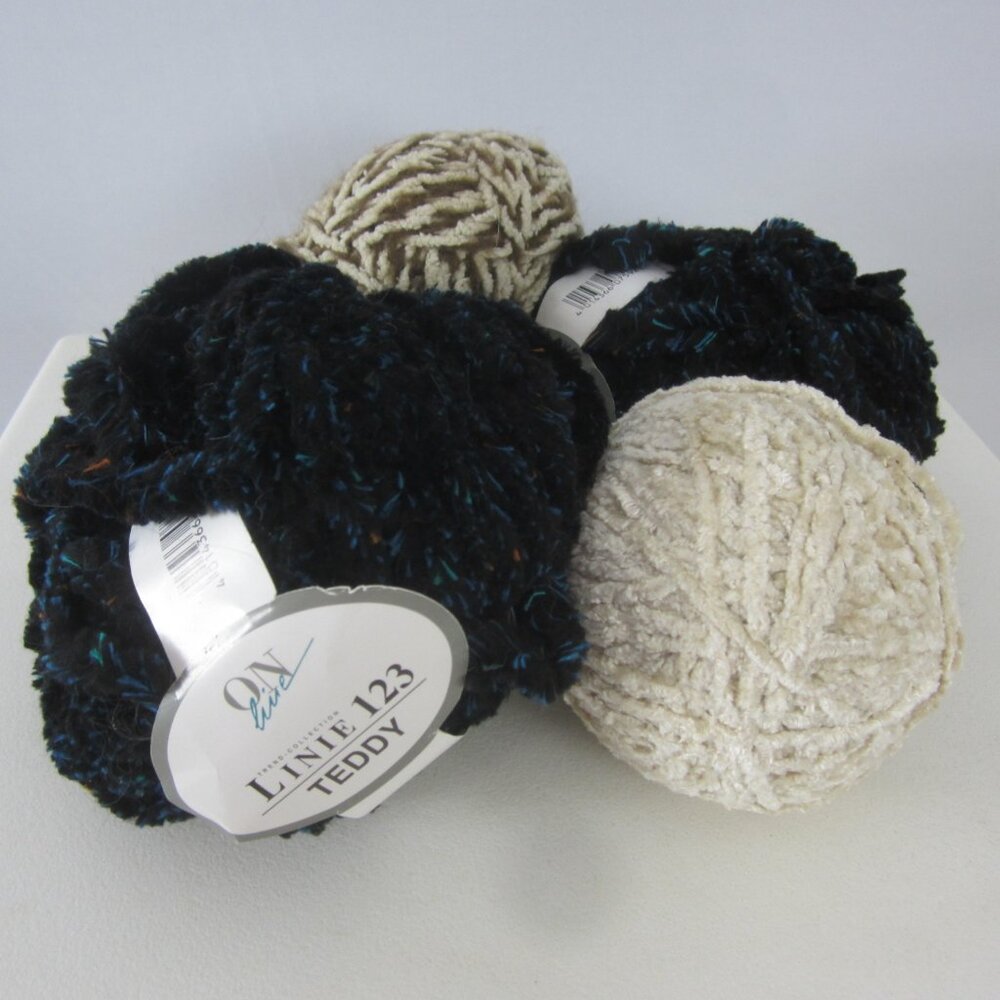 Lot Assorted Chenille Yarn Different Weights 2 Skeins Online LInie 123 Teddy